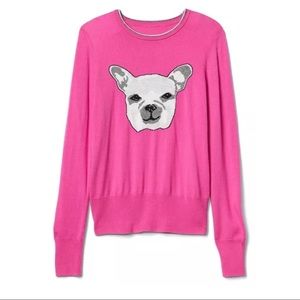 GAP Pink Bulldog Graphic Pullover Sweatshirt L